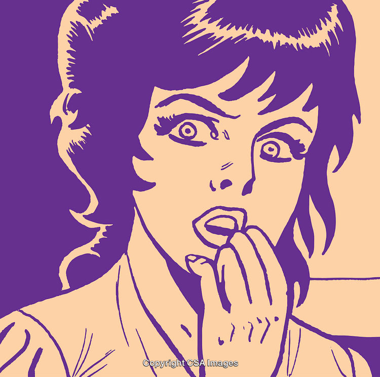 Retro Inspired Pop Art Illustration of Surprised Woman in Bold Colors