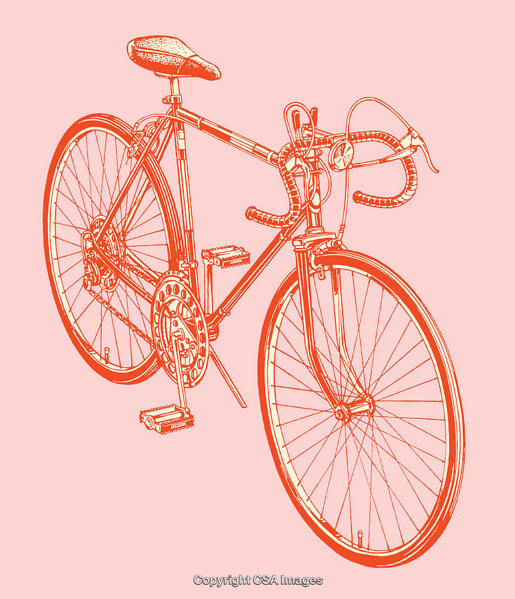Detailed Line Art Illustration of a Bicycle in Minimalist Style