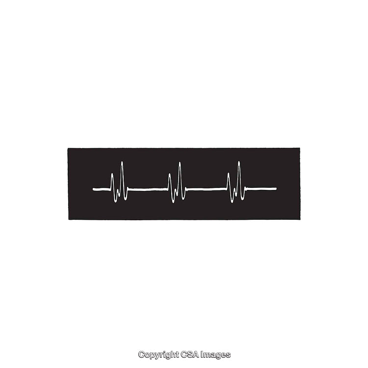 Minimalistic Black and White ECG Line Design With White Background