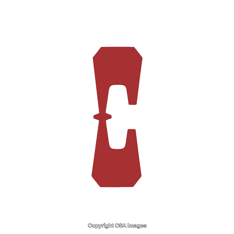 Bold Artistic Red Letter C on a Minimalist White Background