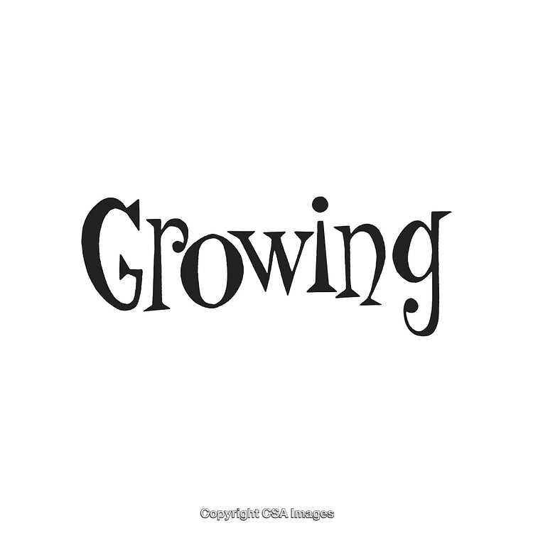 Stylized Word Design Featuring the Text 'Growing' in Unique Typography