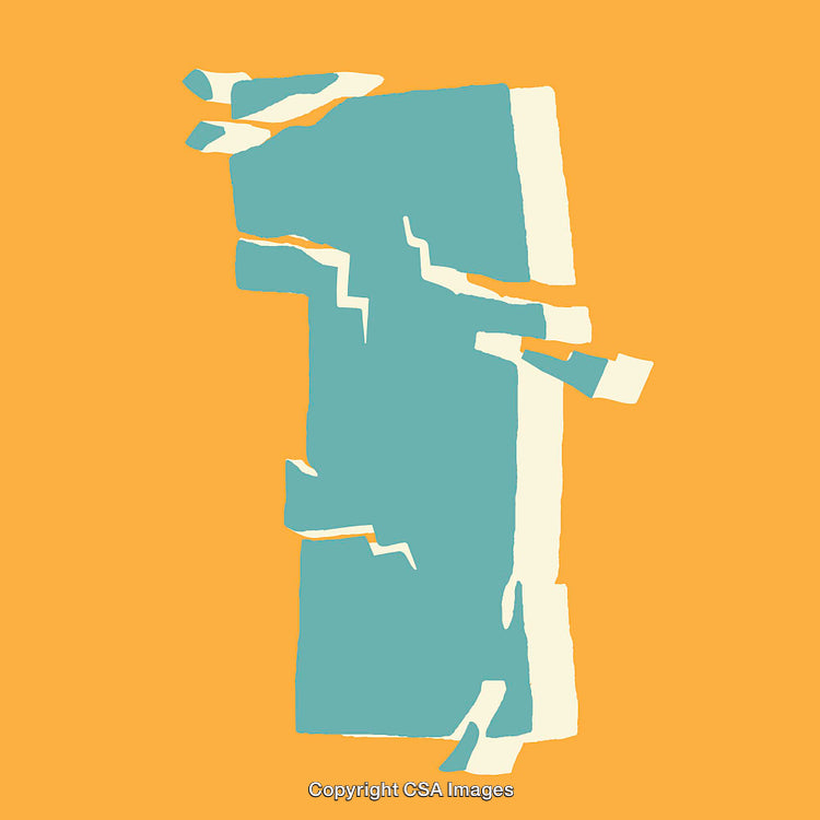 Abstract Illustration of the Number One on a Yellow Background