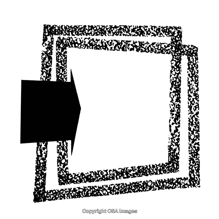 Abstract Design Featuring Black and White Textured Borders with Arrow