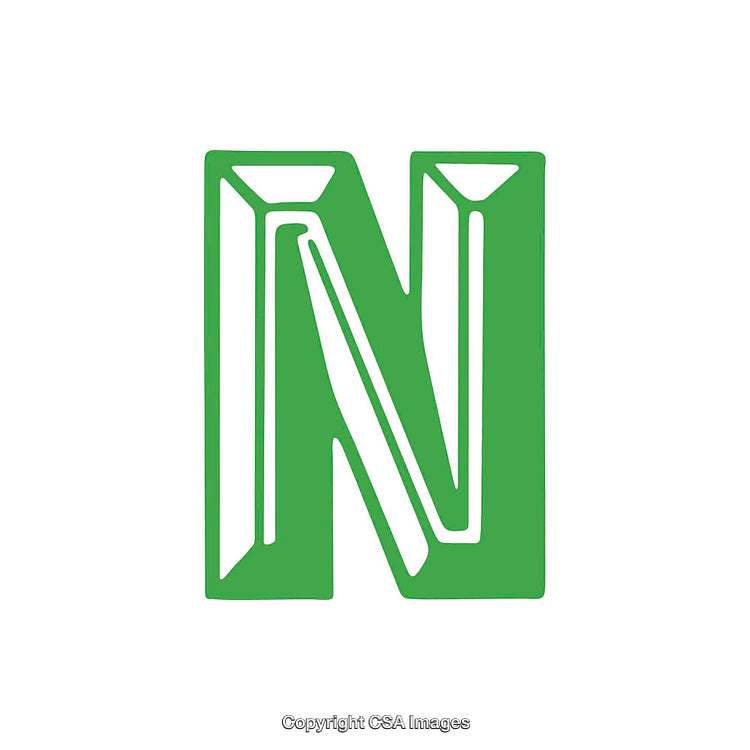 Bold Green Letter N With Modern Design Aesthetics