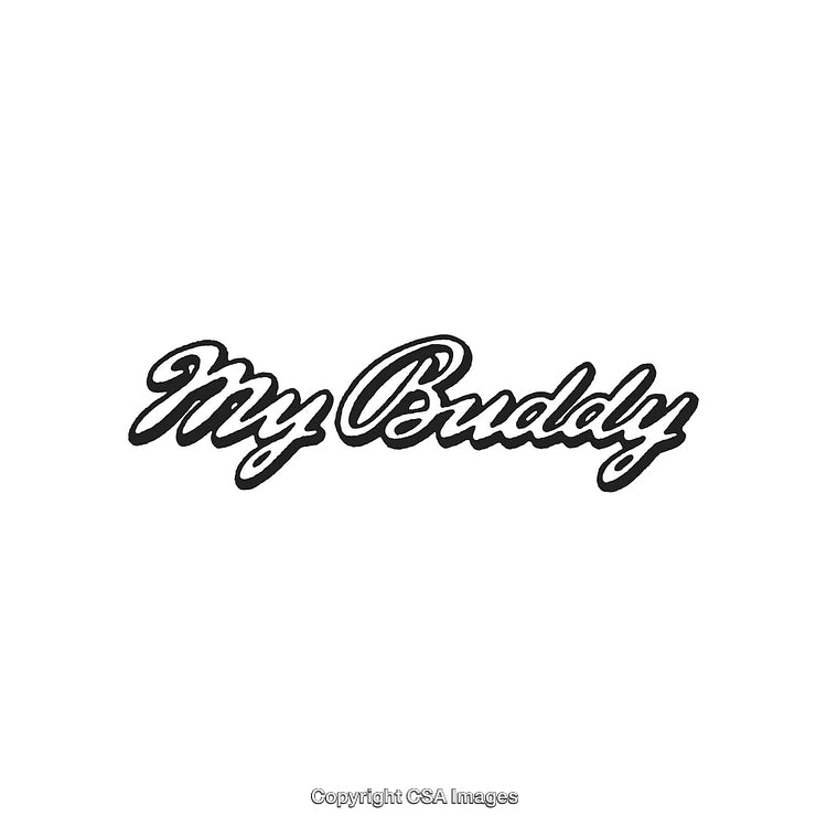 Black Script Typography Logo Design With 'My Buddy' Text