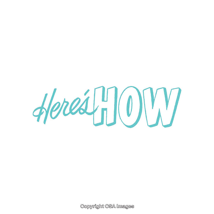 Minimalistic Typography Design With Text 'Here's How' in Turquoise Font