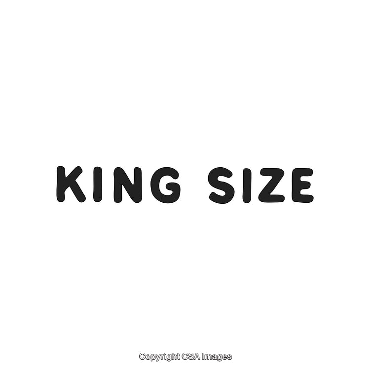 Bold Black Typography of 'King Size' on White Background