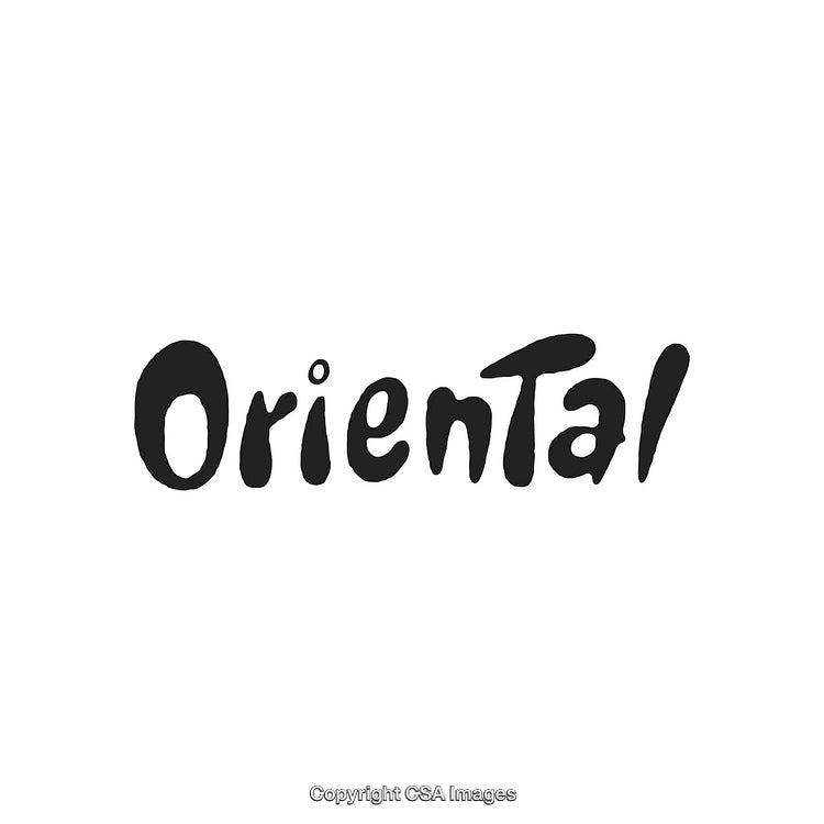 Creative Typography Featuring the Word Oriental in Unique Black Font