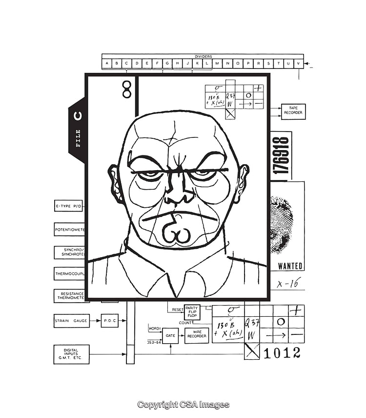 Intricate Black and White Line Art Depicting a Conceptual Design