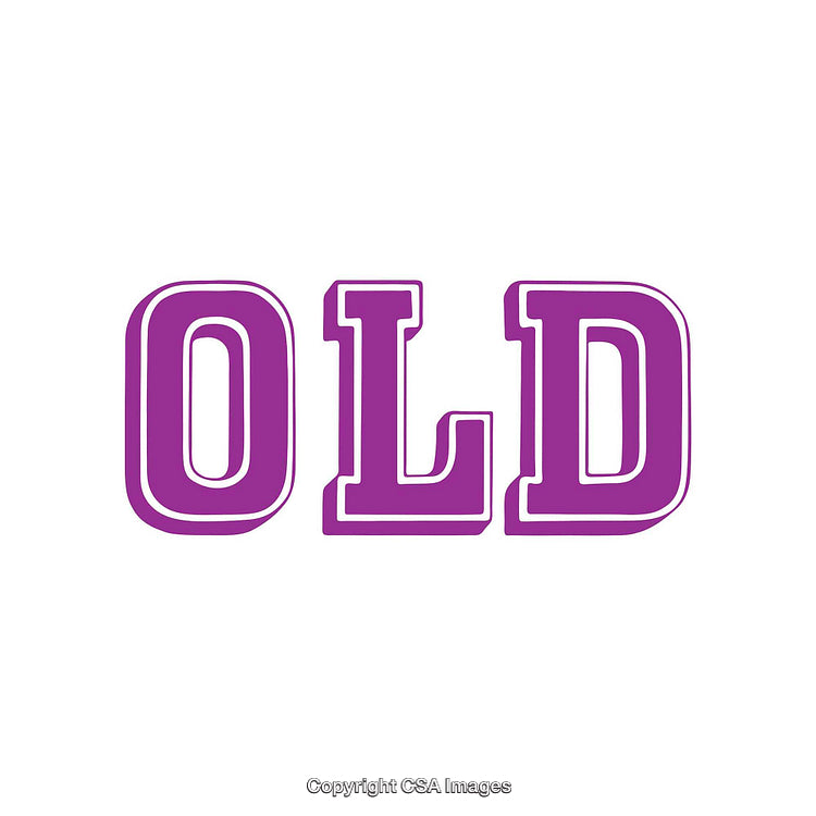 Vibrant Purple Typography Design Featuring the Word OLD in Bold Letters