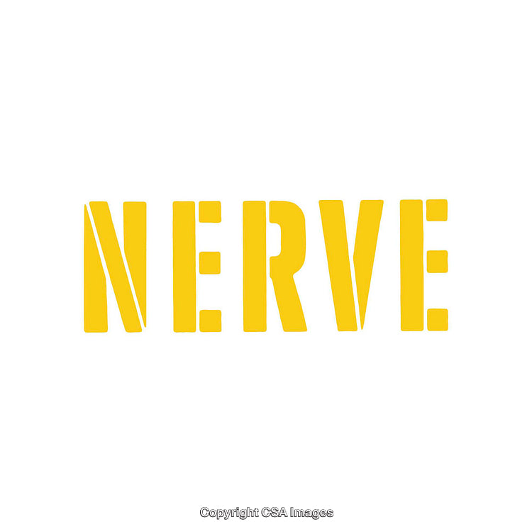 Yellow Block-Style Nerve Text on Minimal White Background