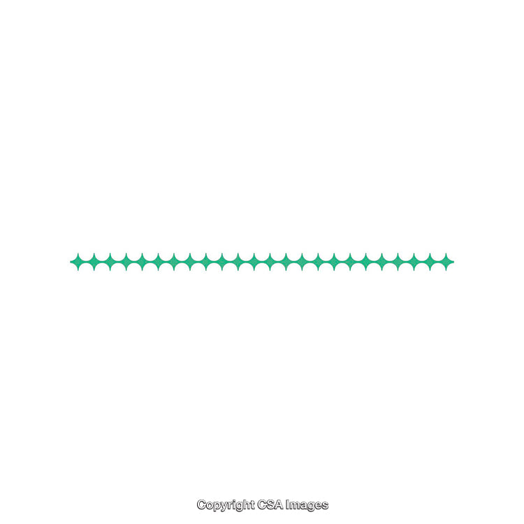 Minimal Horizontal Line with Geometric Green Shapes on White Background