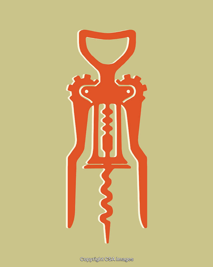 Stylish Retro Corkscrew Artwork in Vintage Color Scheme