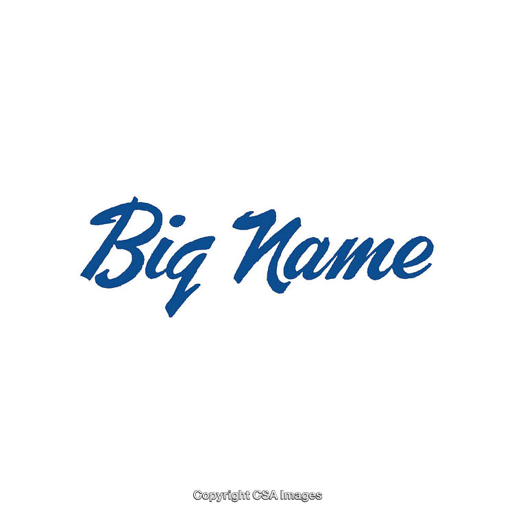 Stylized Blue Text With Brush Lettering Style on a White Background