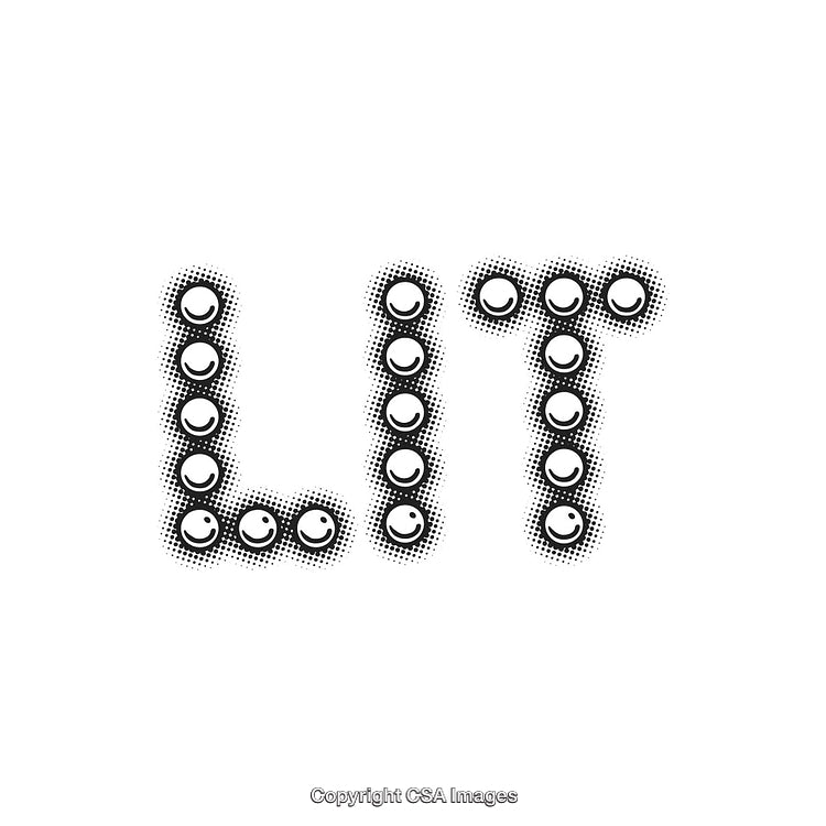 Black and White Typography Art Featuring Halftone Smiley Face Details