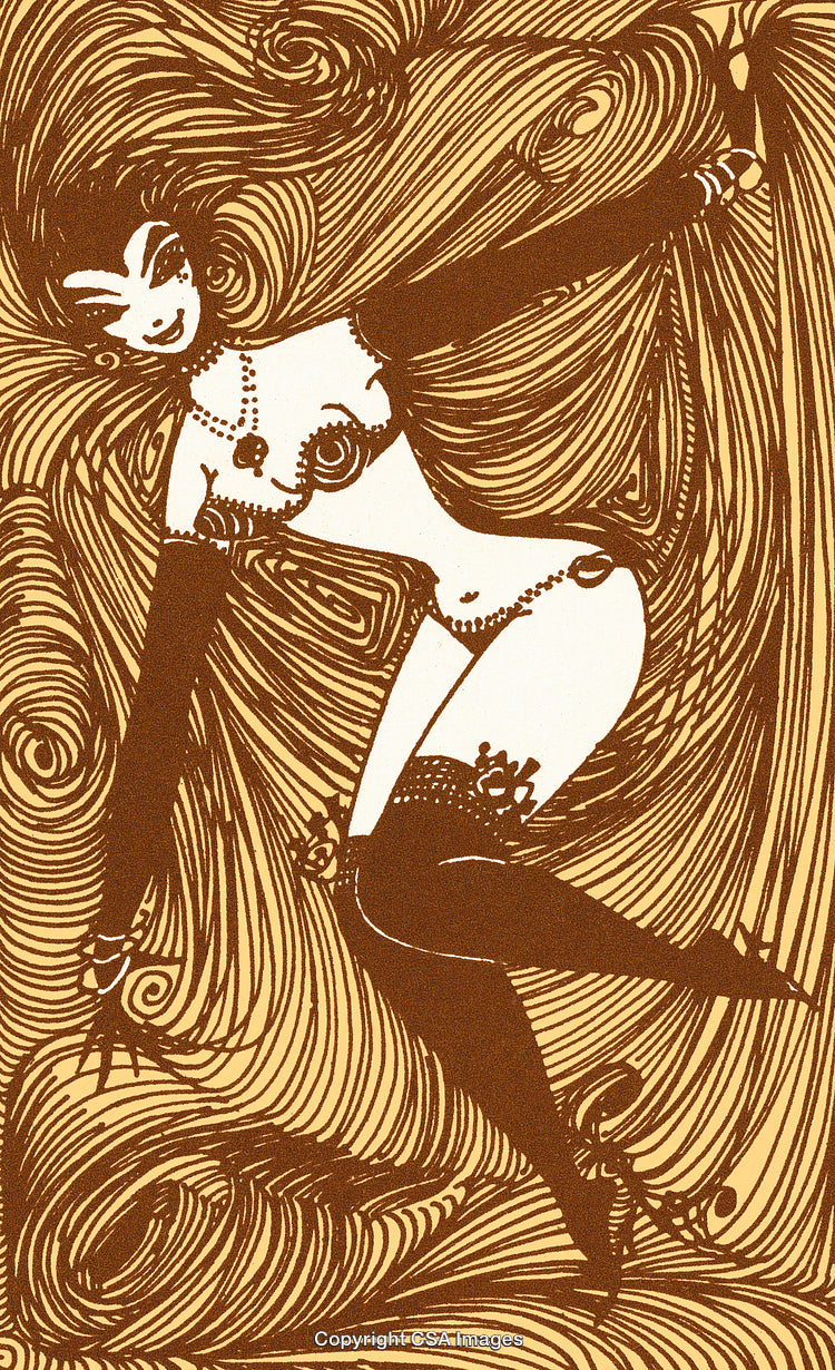 Art Nouveau Style Illustration of a Woman in Freestyle Motion