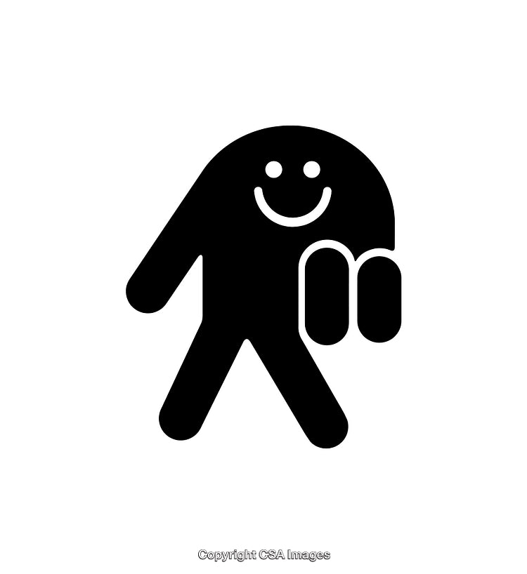 Happy Walking Figure Icon Isolated on White Background