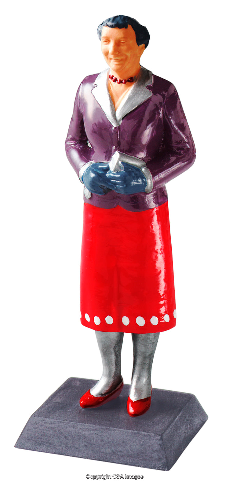 Colorful Toy Statue of a Person Wearing Formal Clothes on a White Background