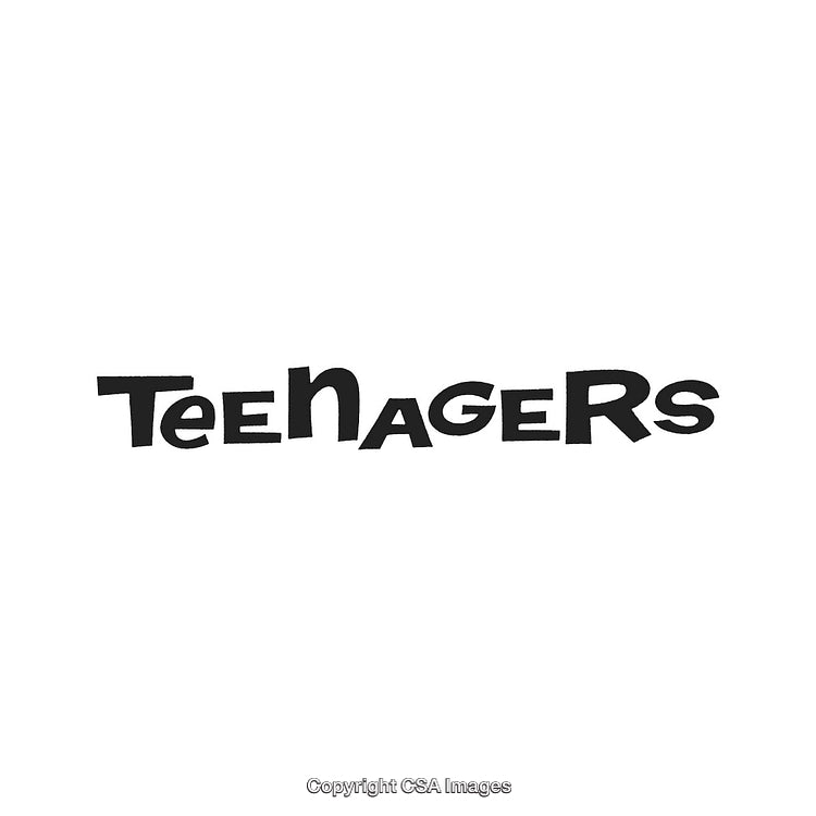 Stylized Black Typeface Spelling the Word 'Teenagers' in Creative Layout