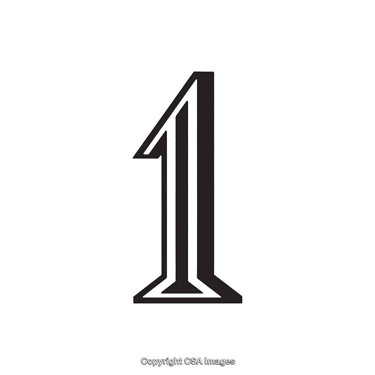 Elegant Black Numeric One Design on White Background