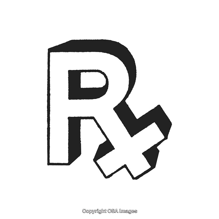 Retro Hand-Drawn RX Symbol with Bold Lines and Minimalistic Design