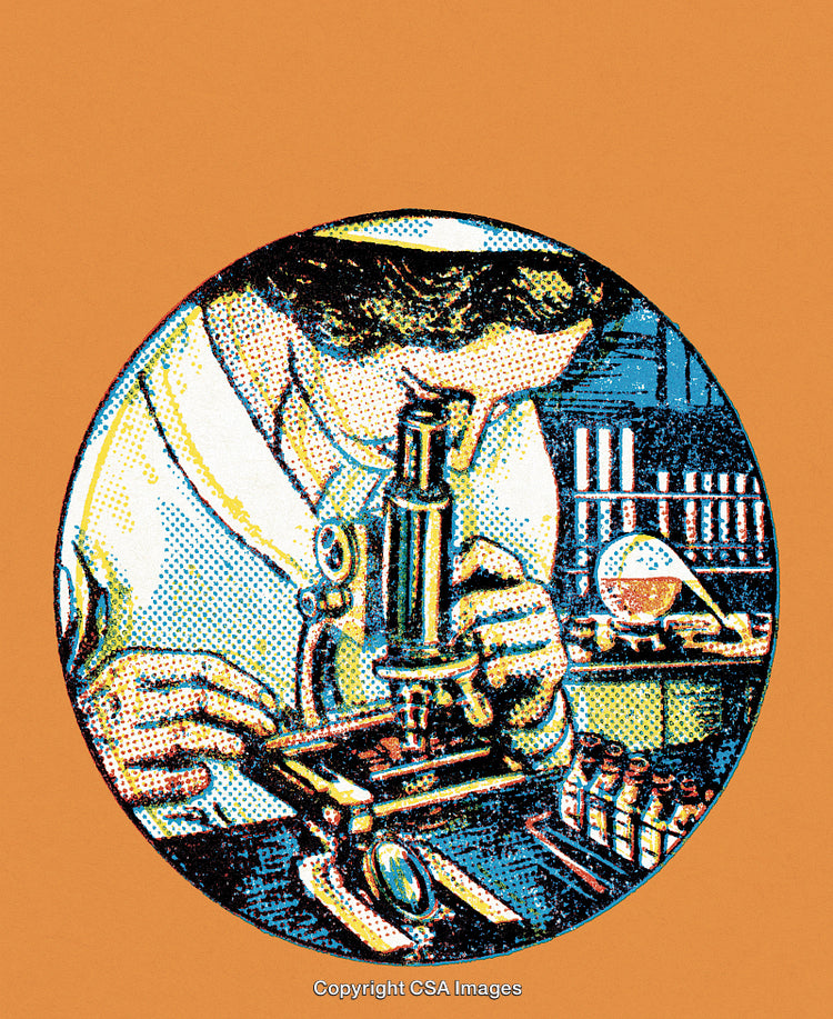 Person Looking Through a Microscope