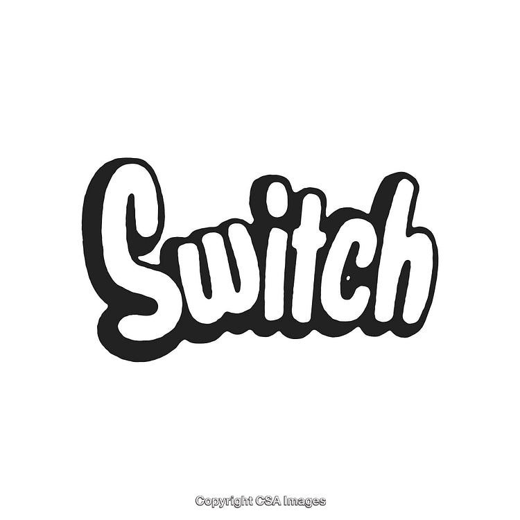 Bold Black and White Typography Design Featuring the Word 'Switch'