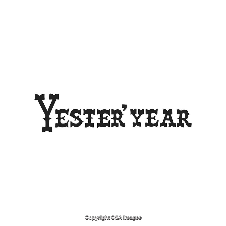 Retro Styled Typography Design Featuring the Word Yesteryear in Vintage Font