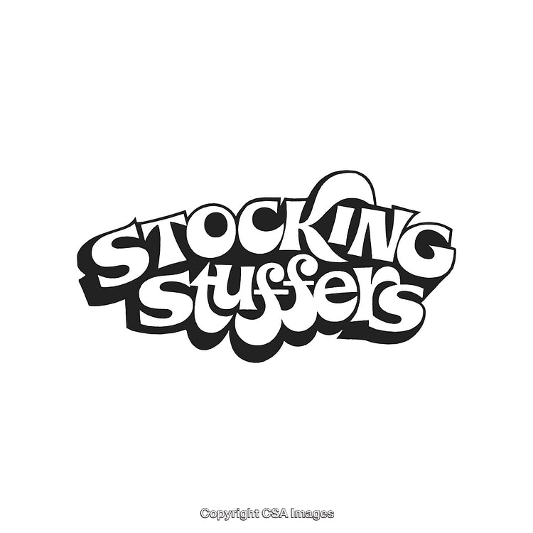 Retro Styled 'Stocking Stuffers' Graphic Lettering Design in Black and White