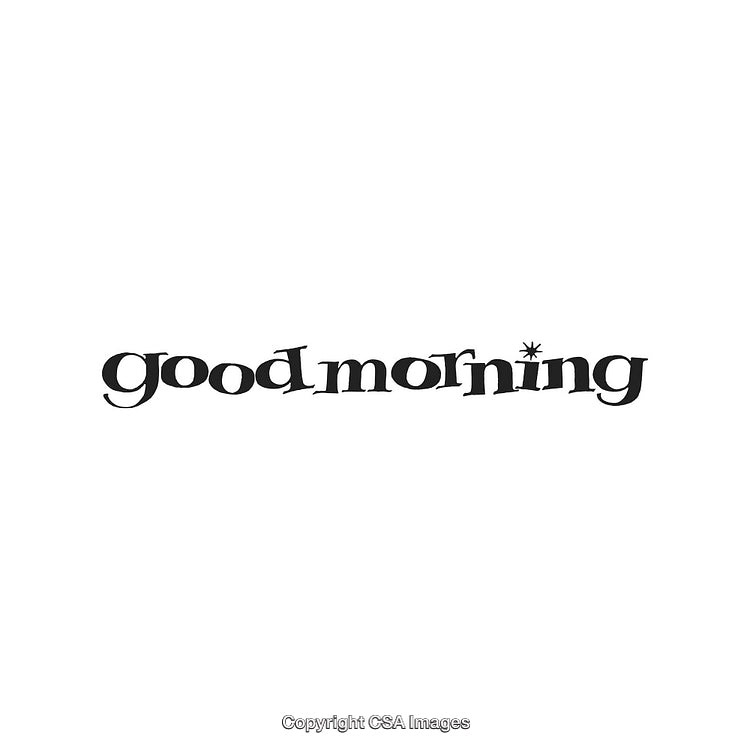 Stylized Hand-Drawn Text Illustration Saying Good Morning With Modern Art Style