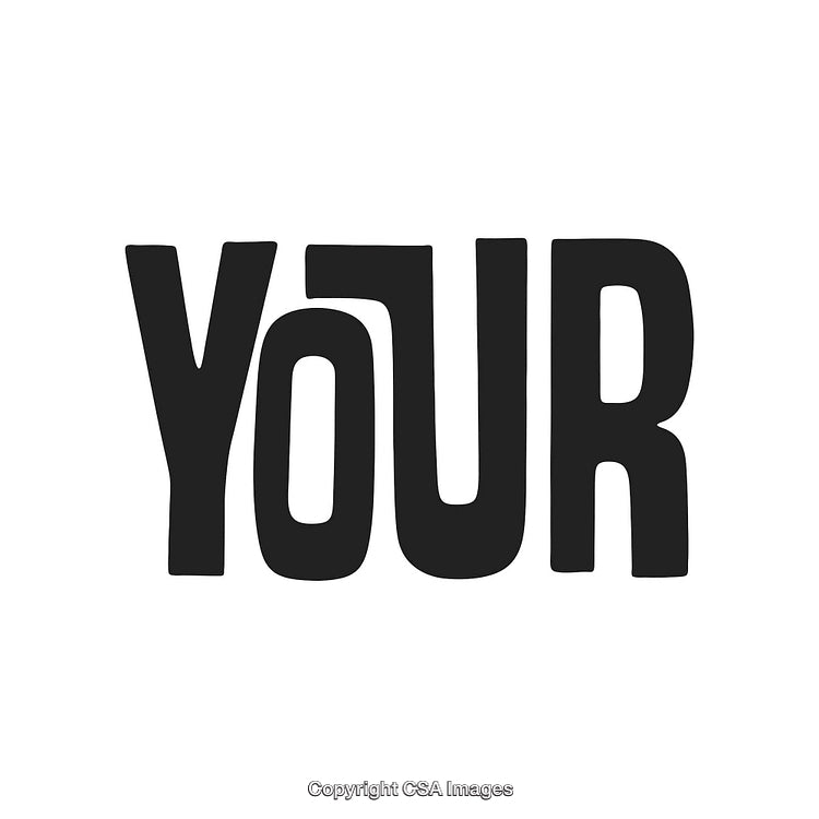 Creative Black Typography Design of the Word 'Your' on White Background