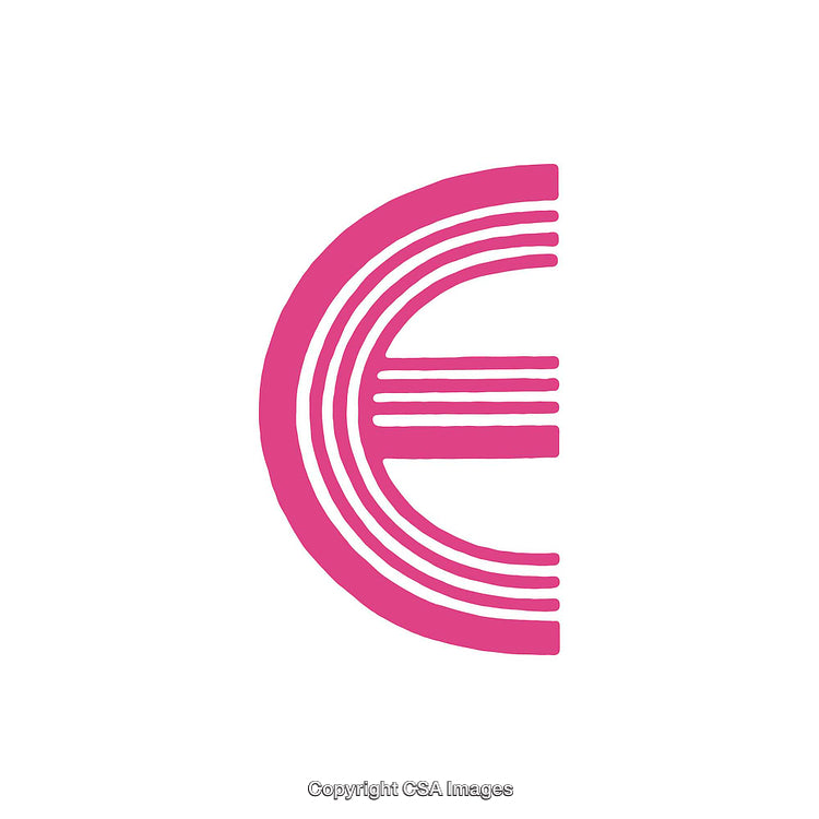 Modern Design Illustration of the Letter E in Bold Pink Style