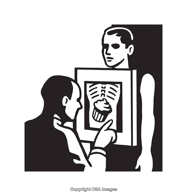 Illustration of an X-Ray Image Featuring a Cupcake