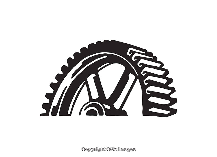 Illustration of a Detailed Gearwheel with Bold Black and White Style