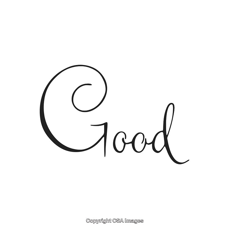 Elegant Calligraphy Text Design Featuring the Word 'Good' in Cursive Style
