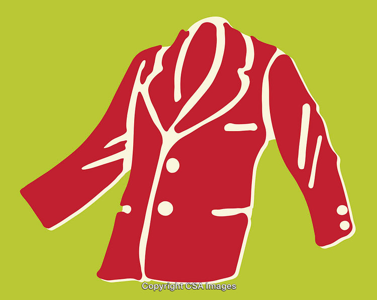 Colorful Abstract Illustration of a Jacket on Green Background