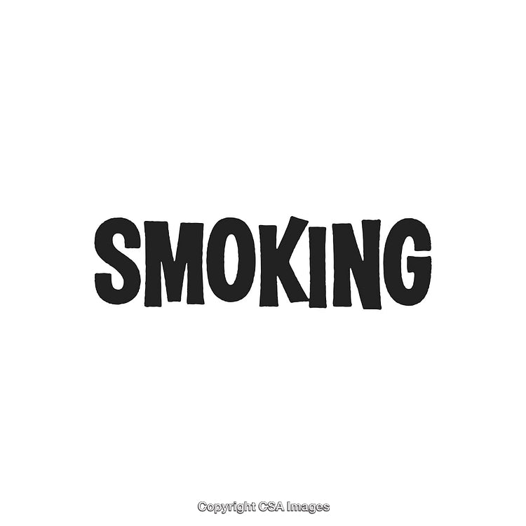 Typography Illustration Featuring the Word Smoking in Bold Black Font on White