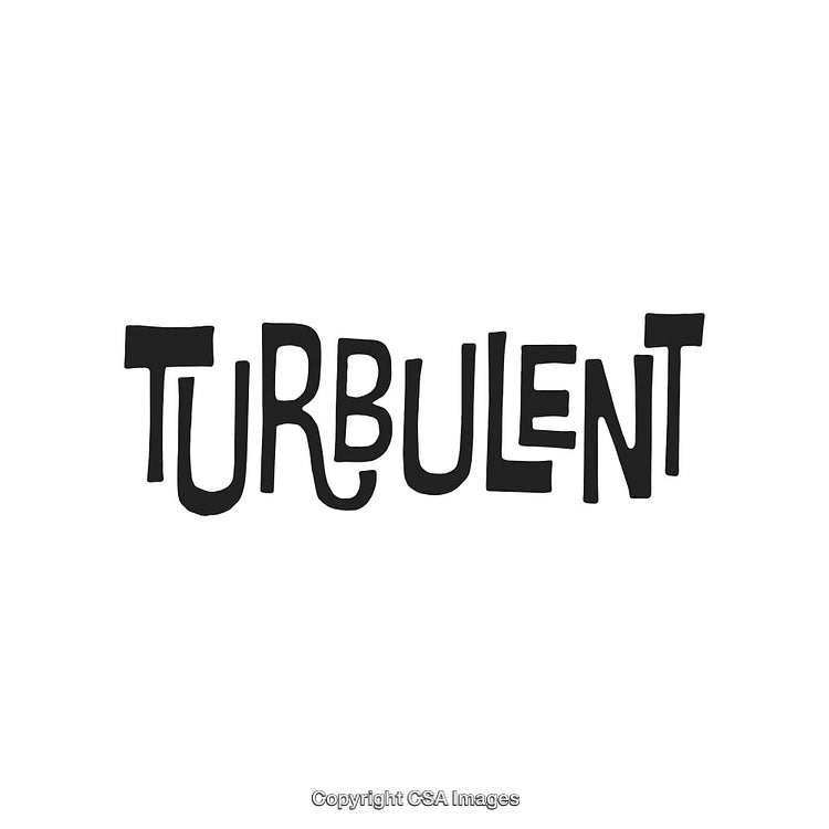 Hand-Drawn Word 'Turbulent' with Creative Typography on White Background
