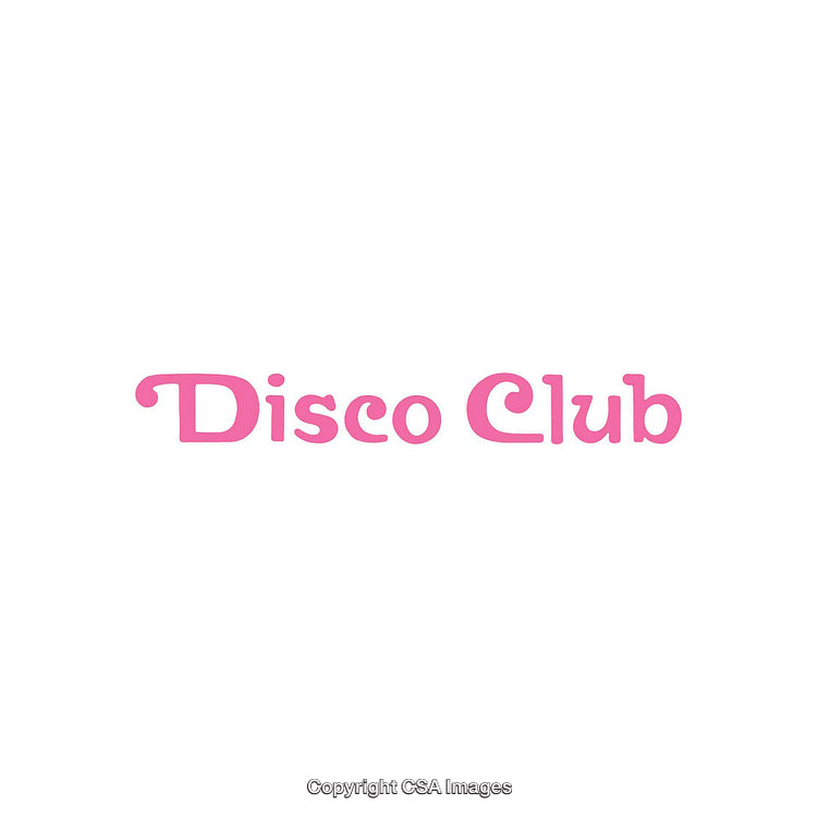 Pink 'Disco Club' Text in Retro Style on White Background