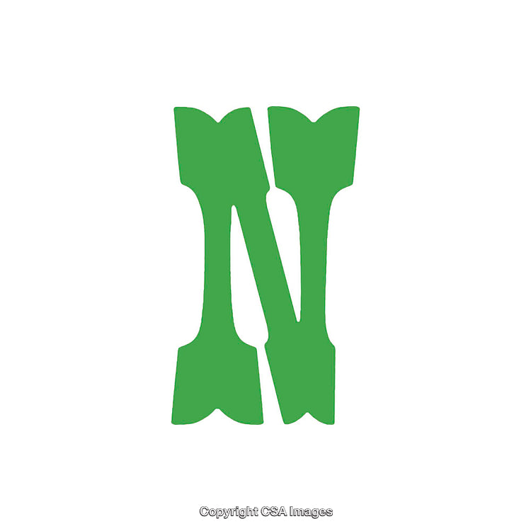 Green Stylized Letter N with Artistic Design Aesthetics