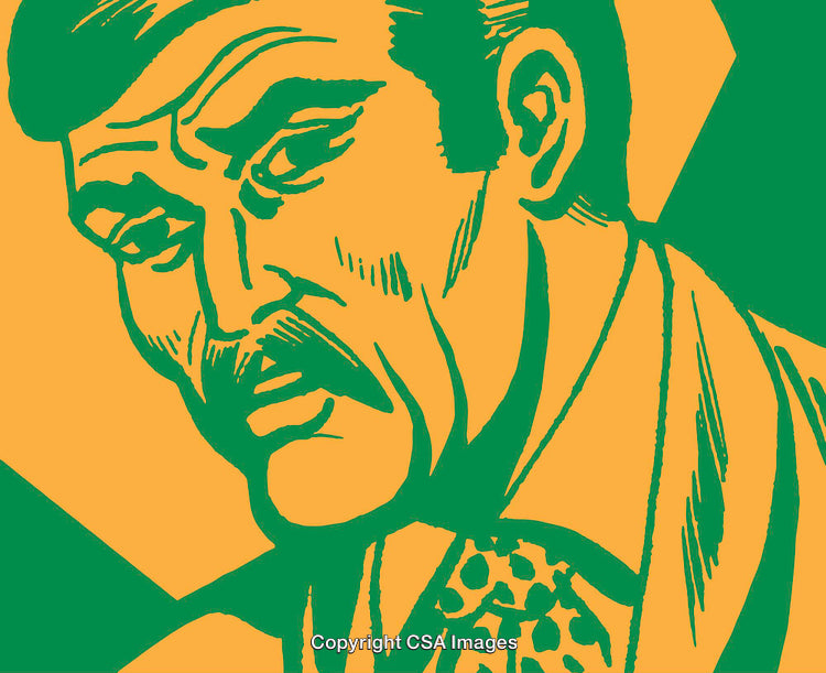 Abstract Portrait Artwork Featuring Bold Colors and Graphic Illustration Style