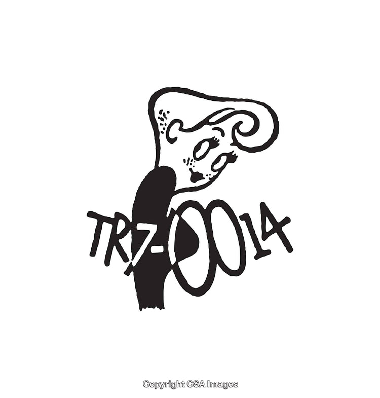 Abstract Black and White Line Art with Text Elements
