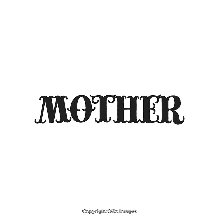 Elegant Black and White 'Mother' Text in Stylish Vintage Font