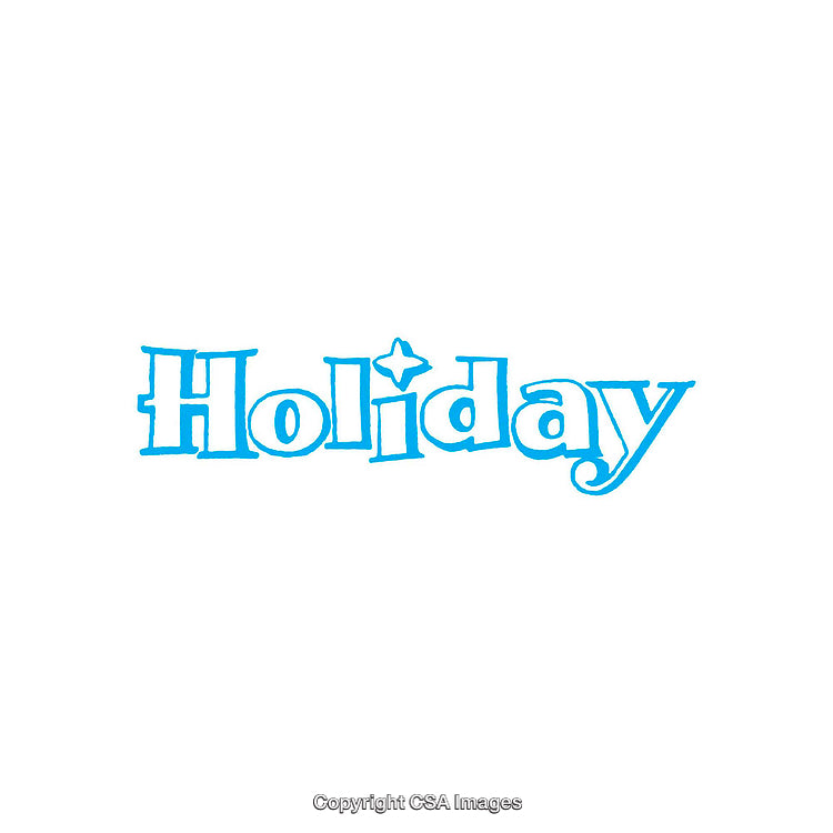 Blue Holiday Text Design on a Simple White Background