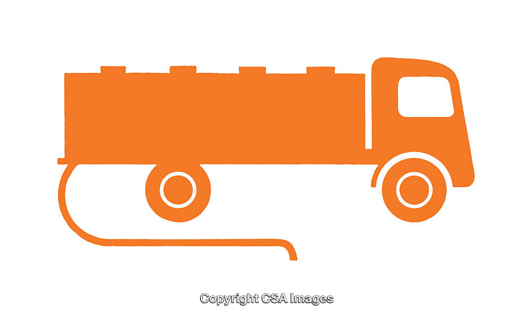 Bright Orange Fuel Tanker Illustration on a Clean White Background