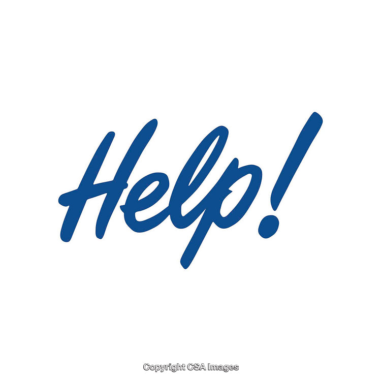 Simple Blue Text Help Symbol on White Background