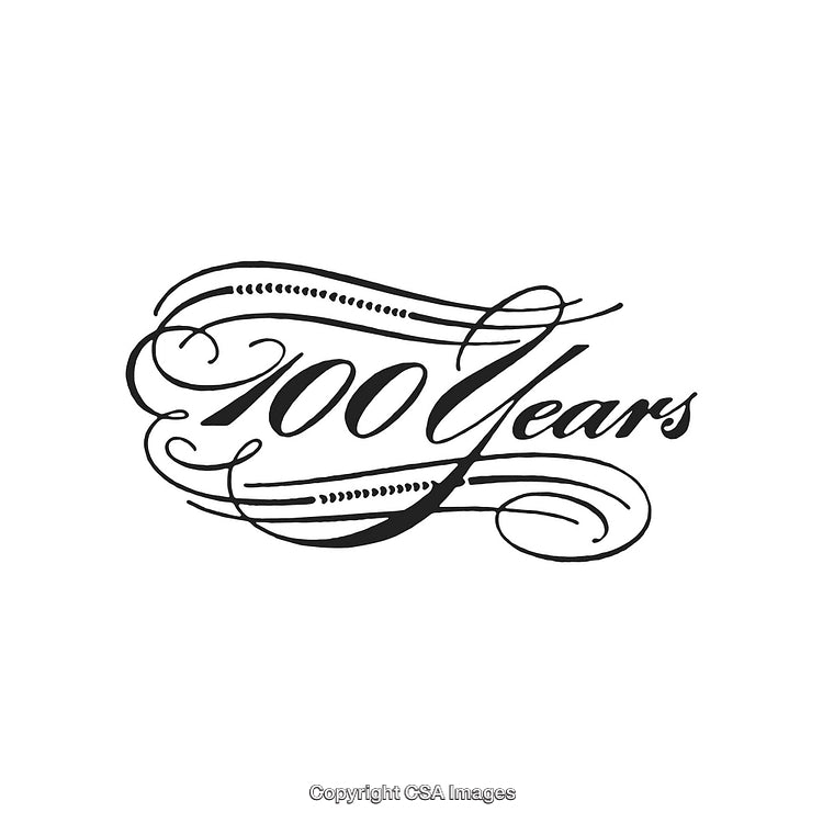 Elegant Calligraphy Design Celebrating 100 Years of Milestone Achievement
