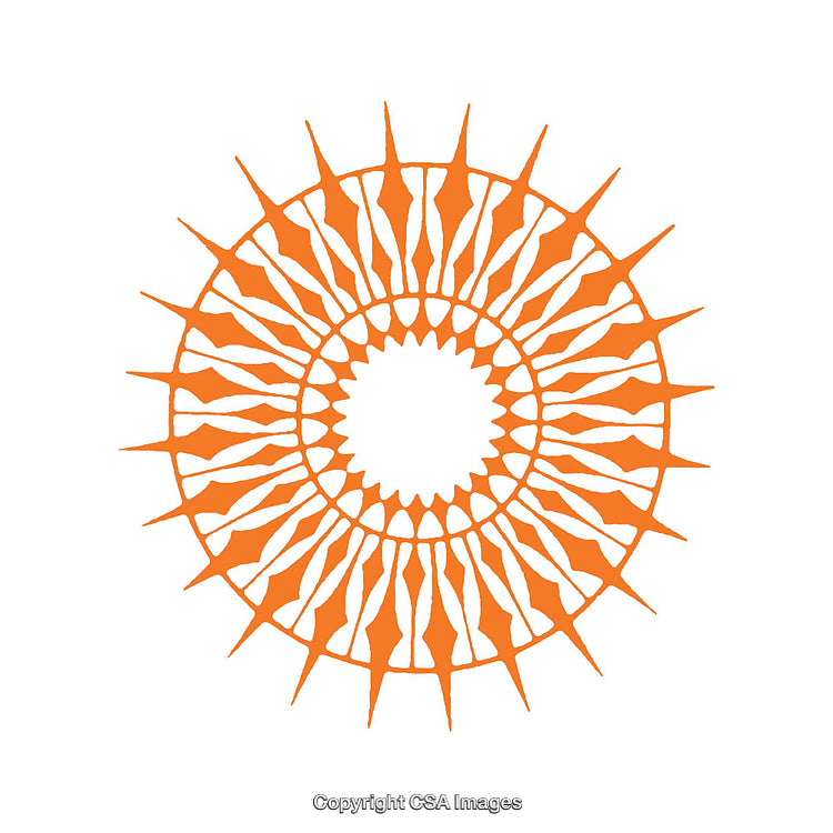 Abstract Orange Sunburst Pattern Illustration on White Background