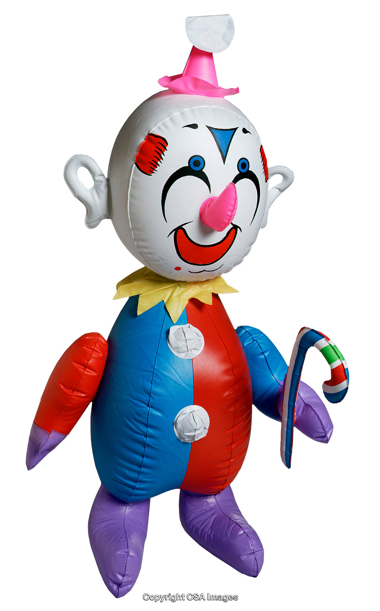 Vibrant Inflatable Clown Toy With Candy Cane in Bright Colors
