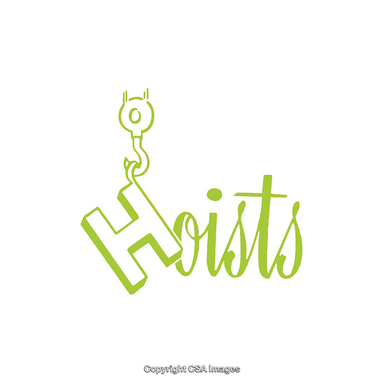 Minimalistic Green Outline of a Hoist Symbol with Text Design